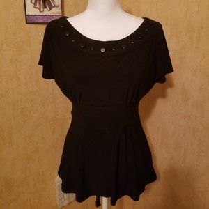 Danny & Nicole Black stretch top